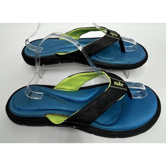 Nike Comfort Cushioned Footbed Women's Size 11 Flip Flop Thong Blue Black - Picture 2 of 9